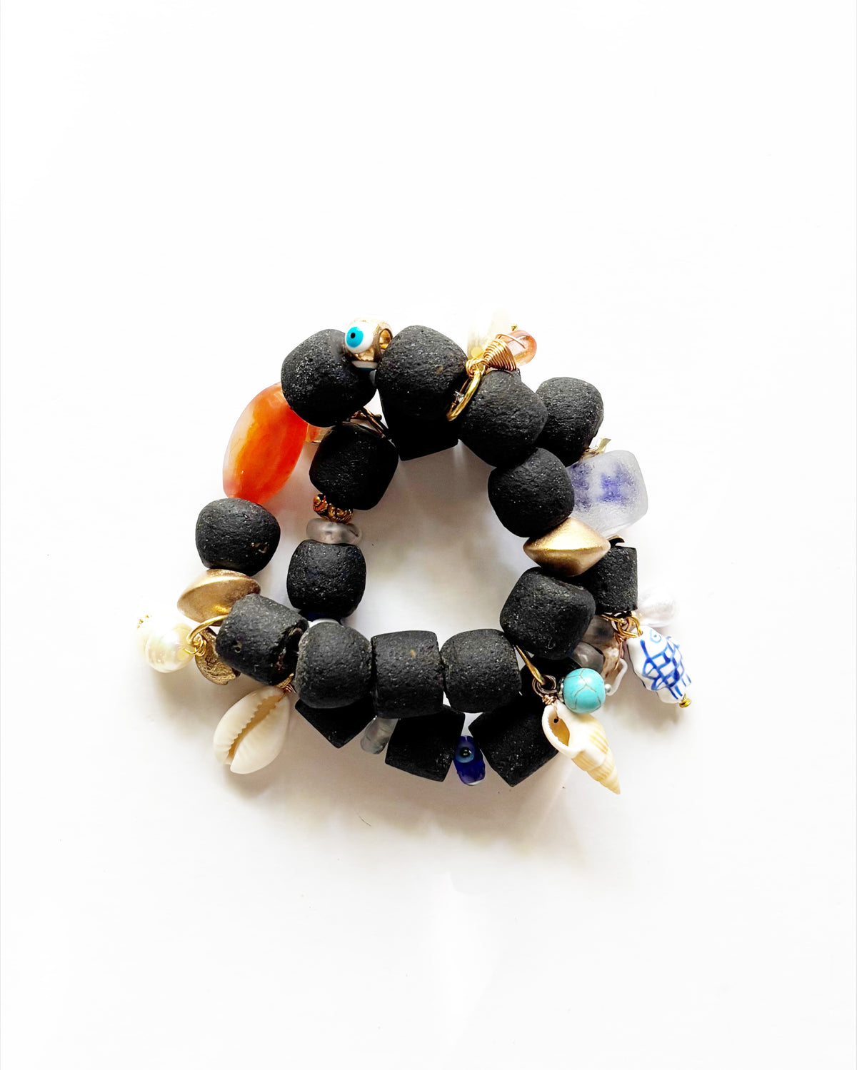 OOAK HANDMADE AFRICAN GLASS STRETCH BRACELET |CLEO|