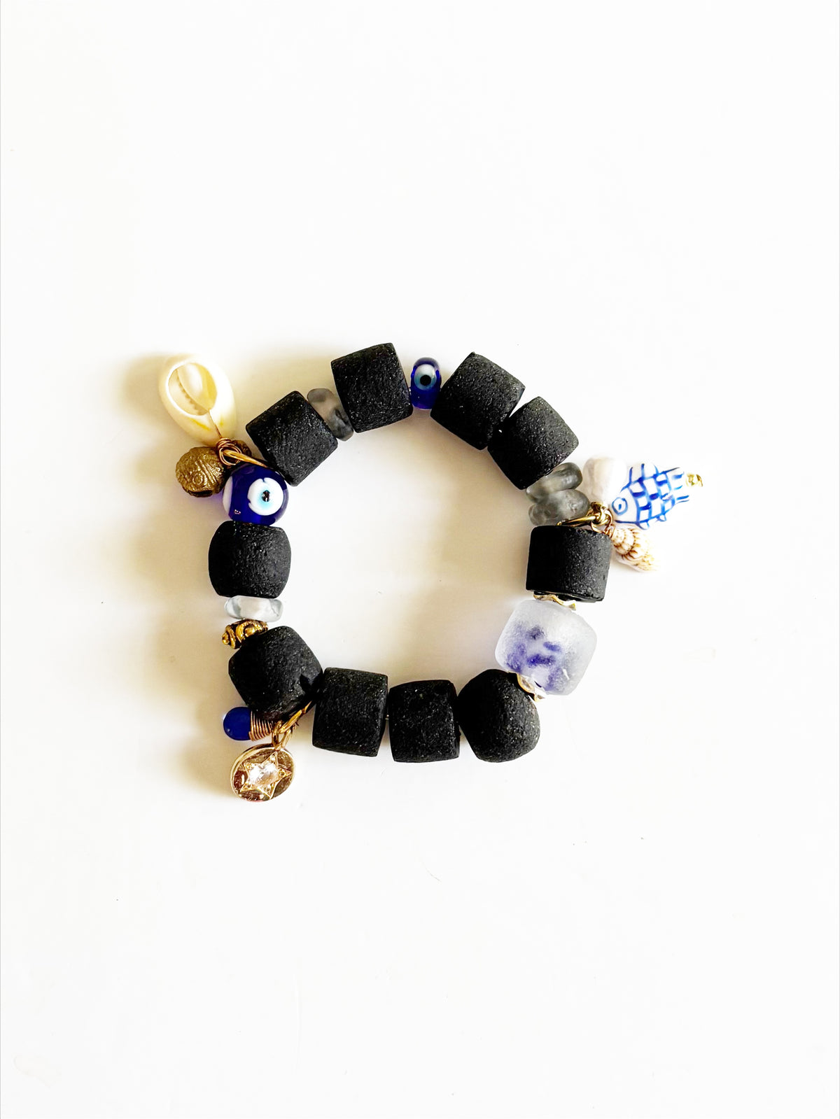 OOAK HANDMADE AFRICAN GLASS STRETCH BRACELET |LOVER GIRL|