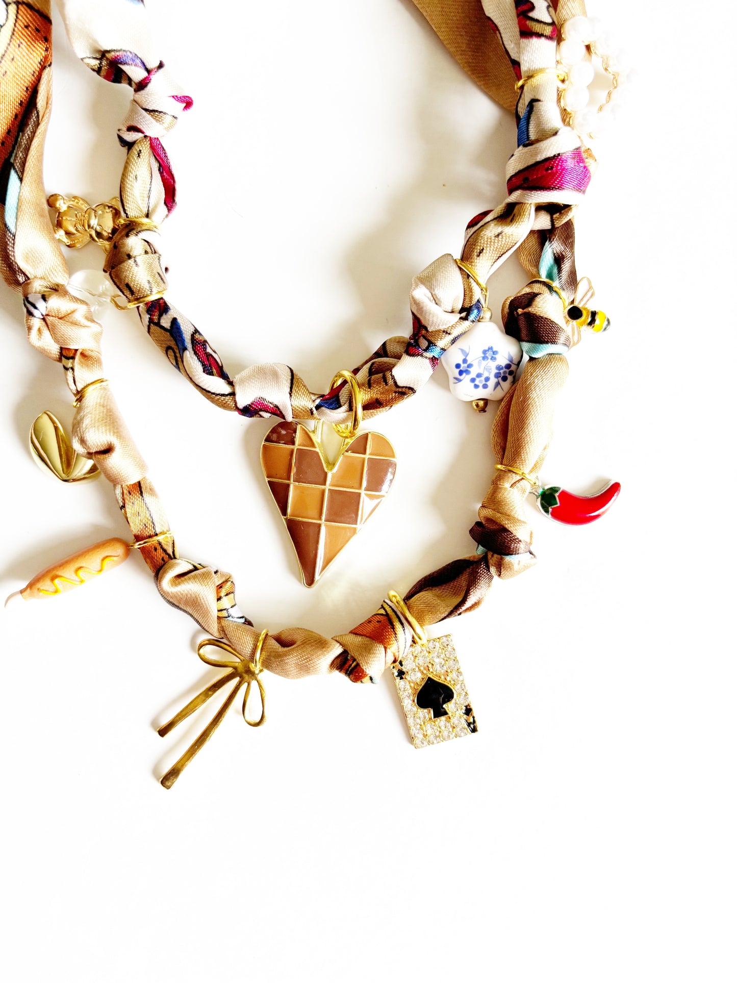 OOAK Silk Charm Necklace |summer|