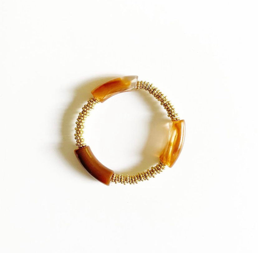 The STACKER Lucite Stretch Bracelet |tortoise|