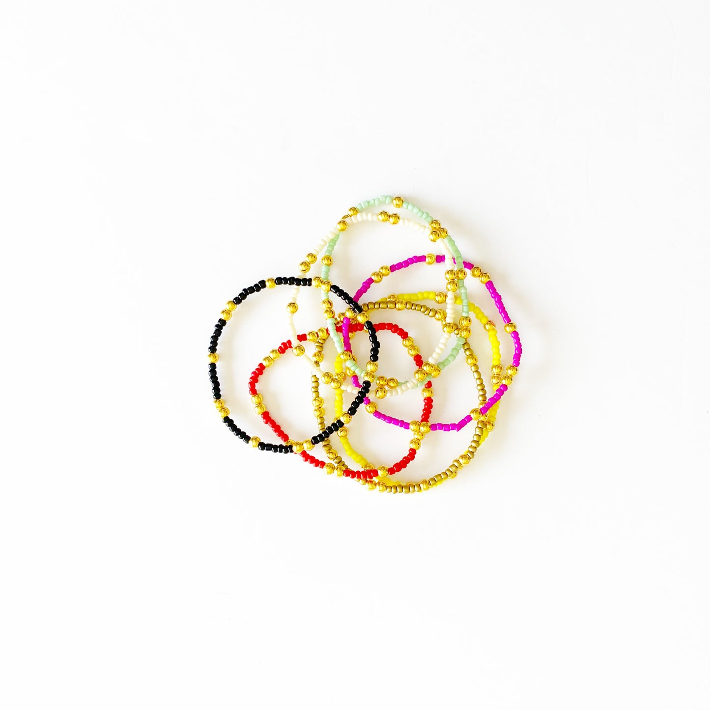 Dainty Stacker Stretch Bracelet |Black|