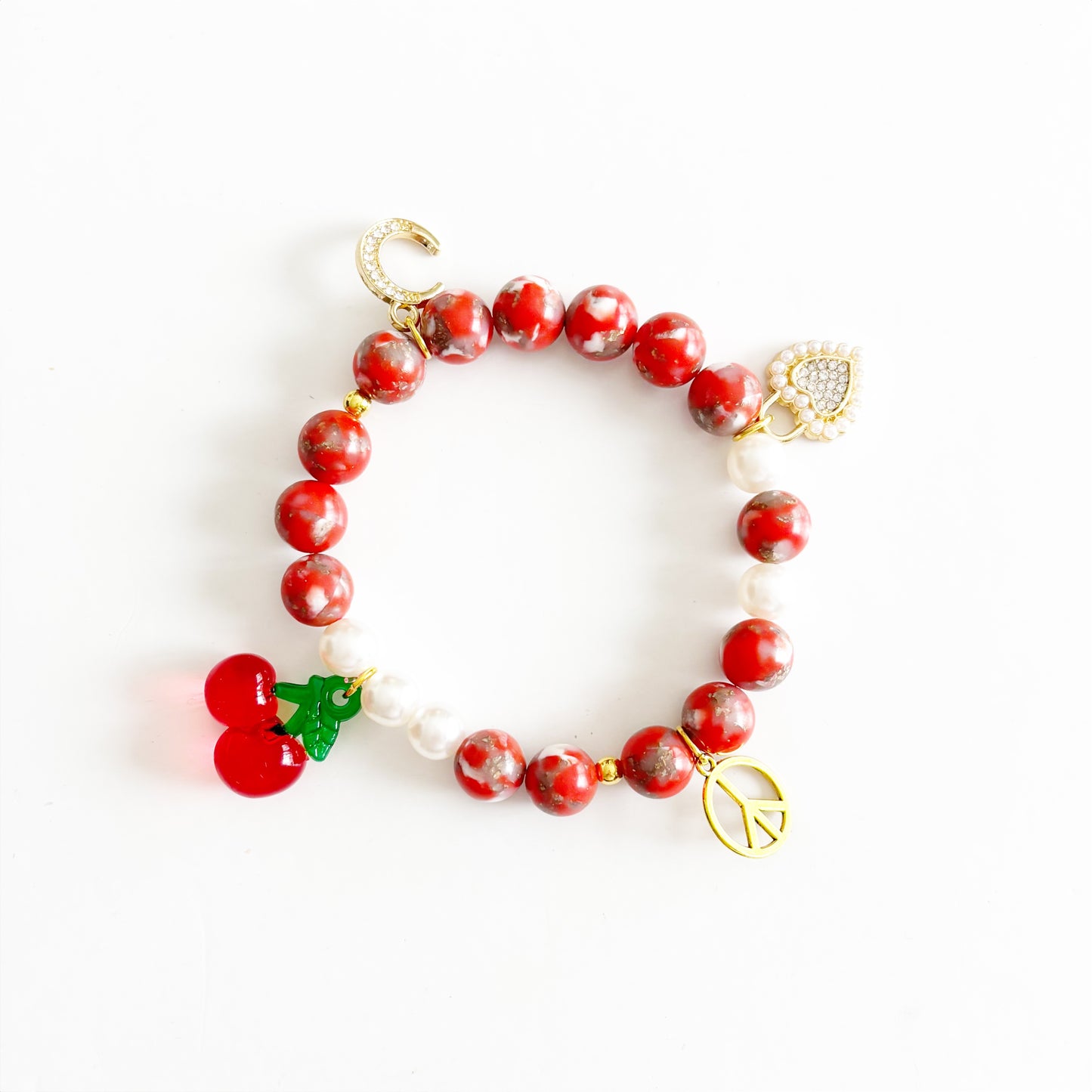 Gemstone Charm Stretch Bracelet |You're The Moon to my Stars||