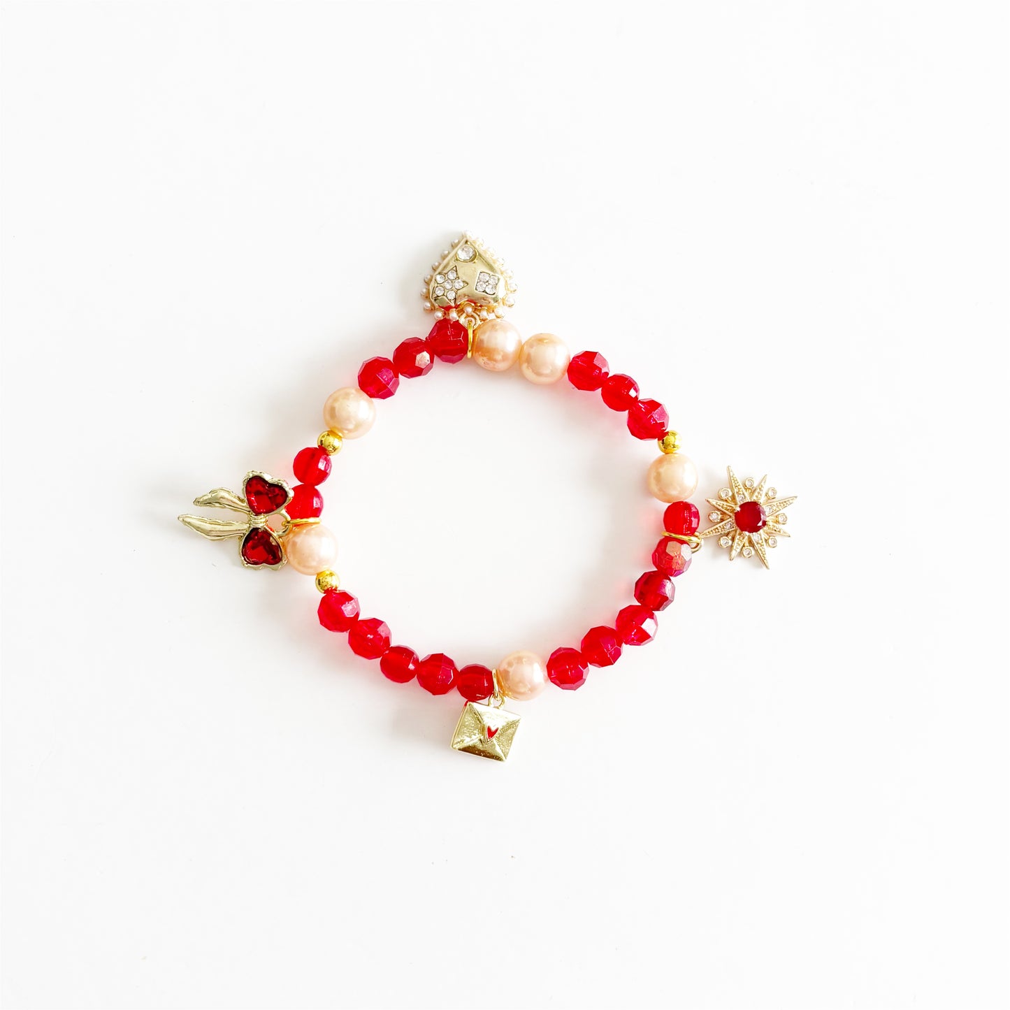 Gemstone Charm Stretch Bracelet |Love Letters|