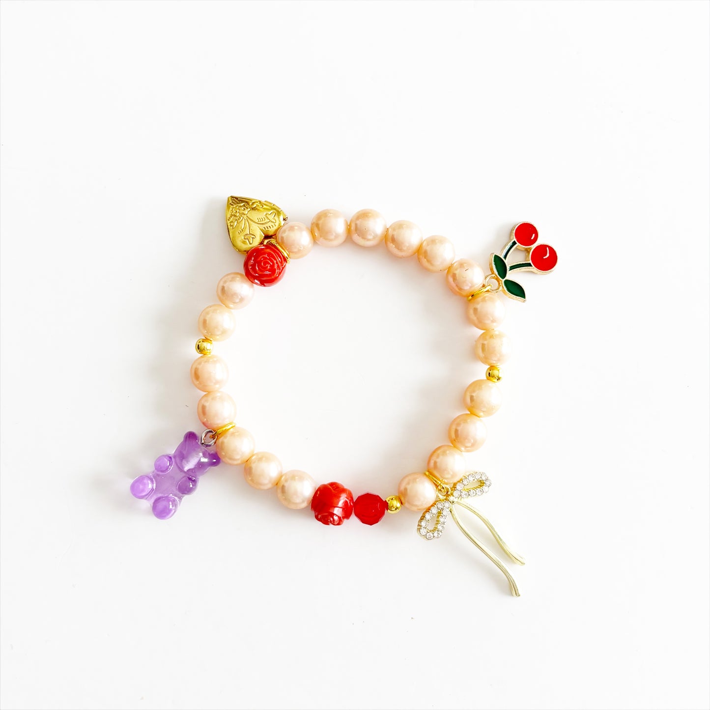 Gemstone Charm Stretch Bracelet |Girlie Girl|