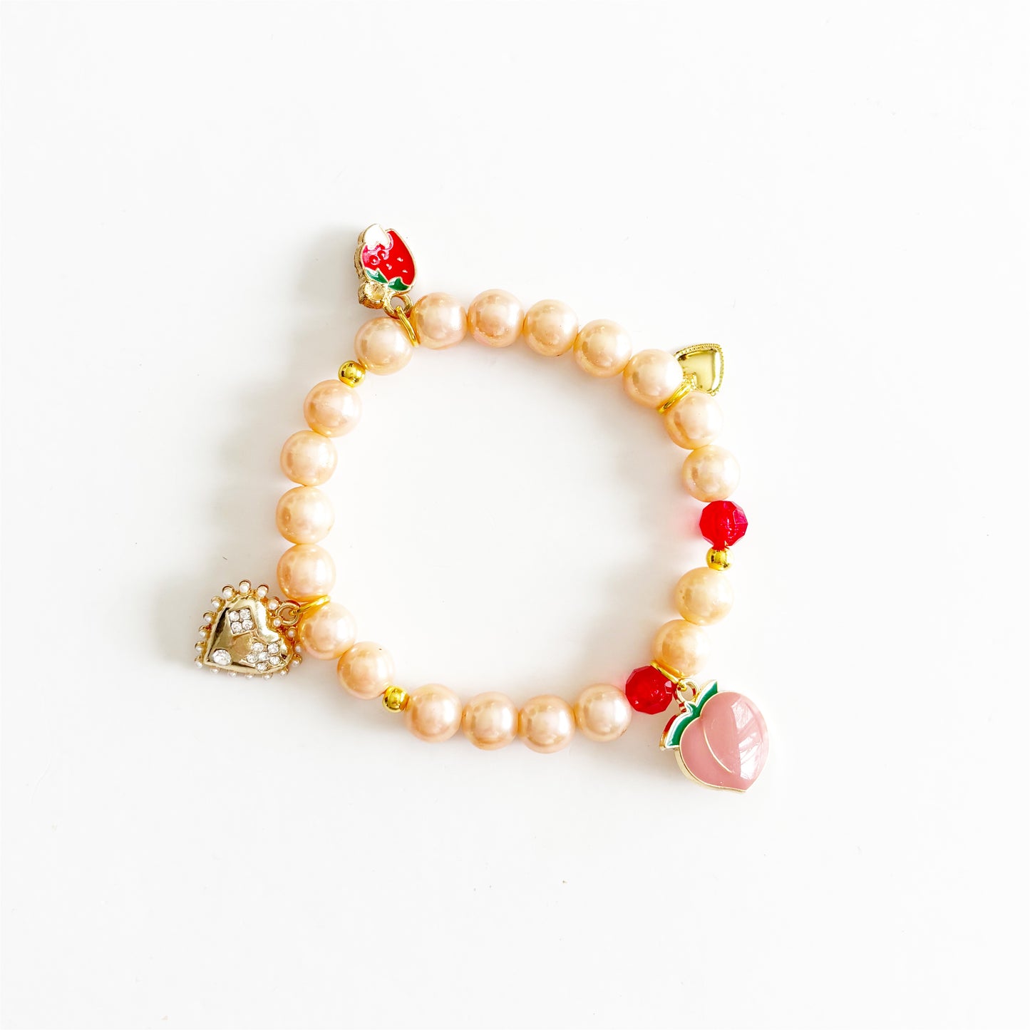 Gemstone Charm Stretch Bracelet |Just Peachy|