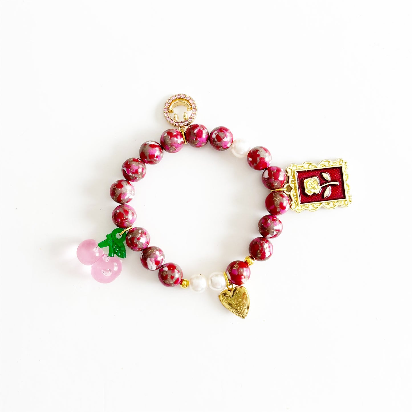 Gemstone Charm Stretch Bracelet |Buy Myself Flowers|