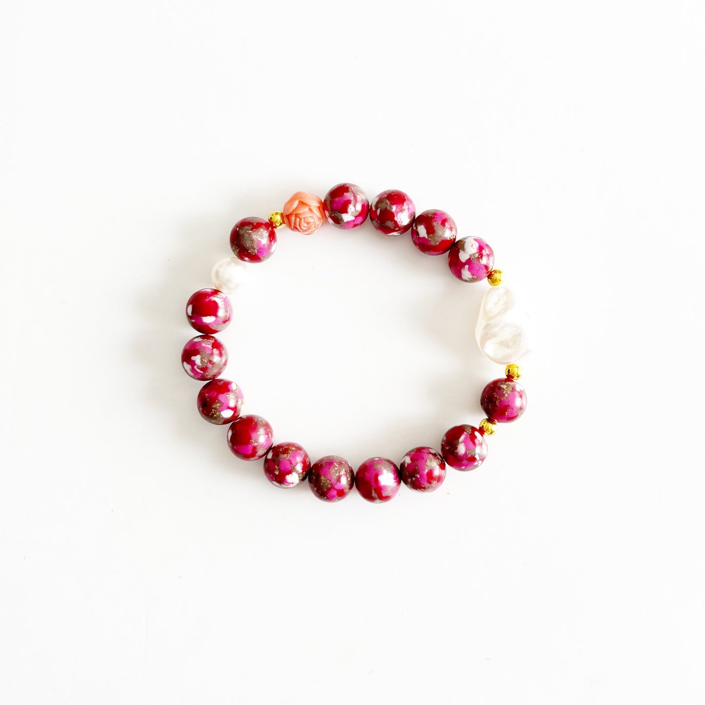 Gemstone Pearl Stretch Bracelet |Cupids Arrow|