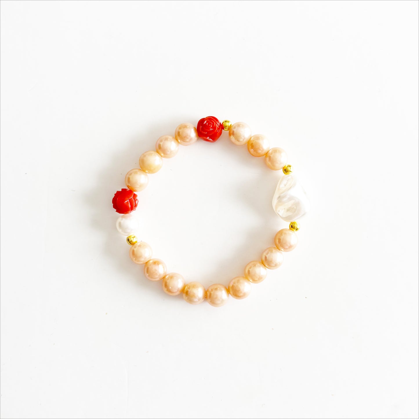 Gemstone Pearl Stretch Bracelet |The Gwen|