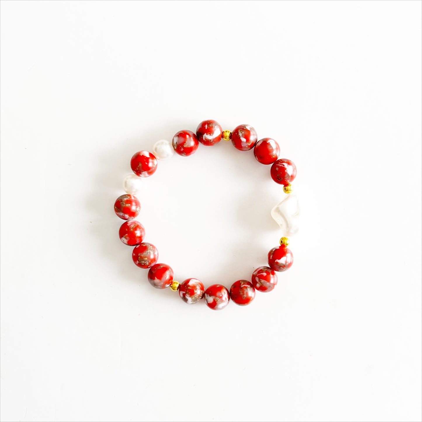 Gemstone Pearl Stretch Bracelet |The Romantic|