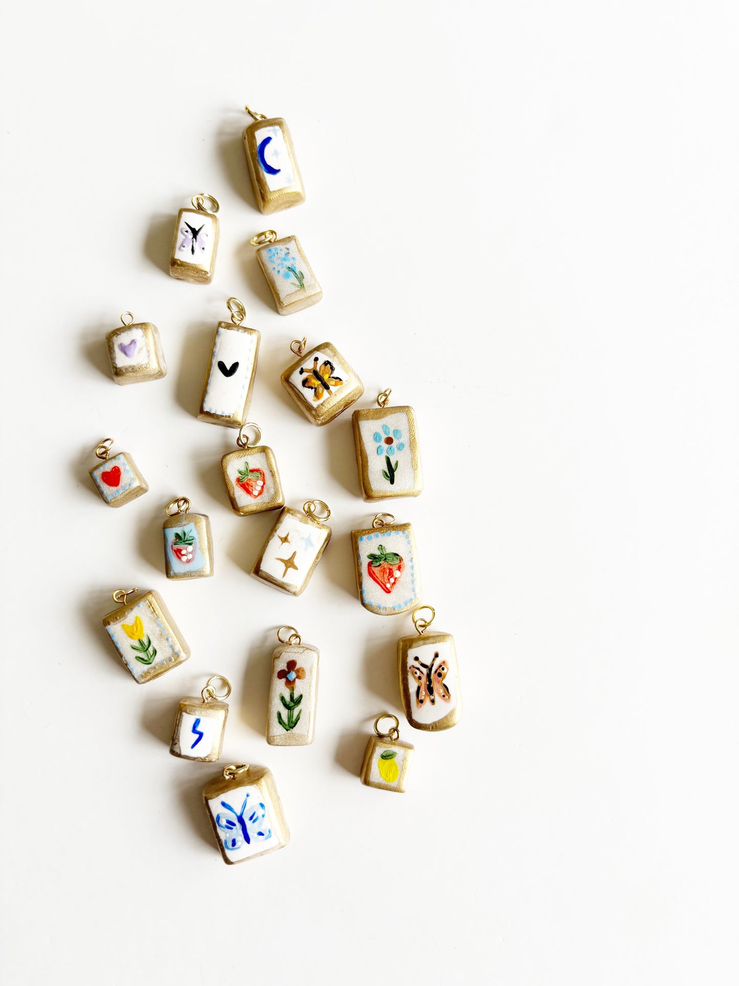 Hand Painted Heirloom Charm Necklace |Moonlight|