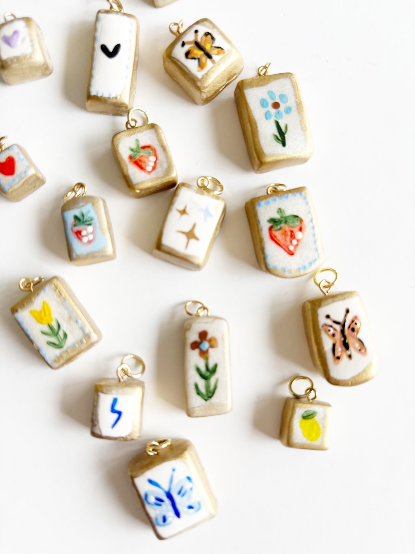 Hand Painted Heirloom Charm Necklace |make lemonade|