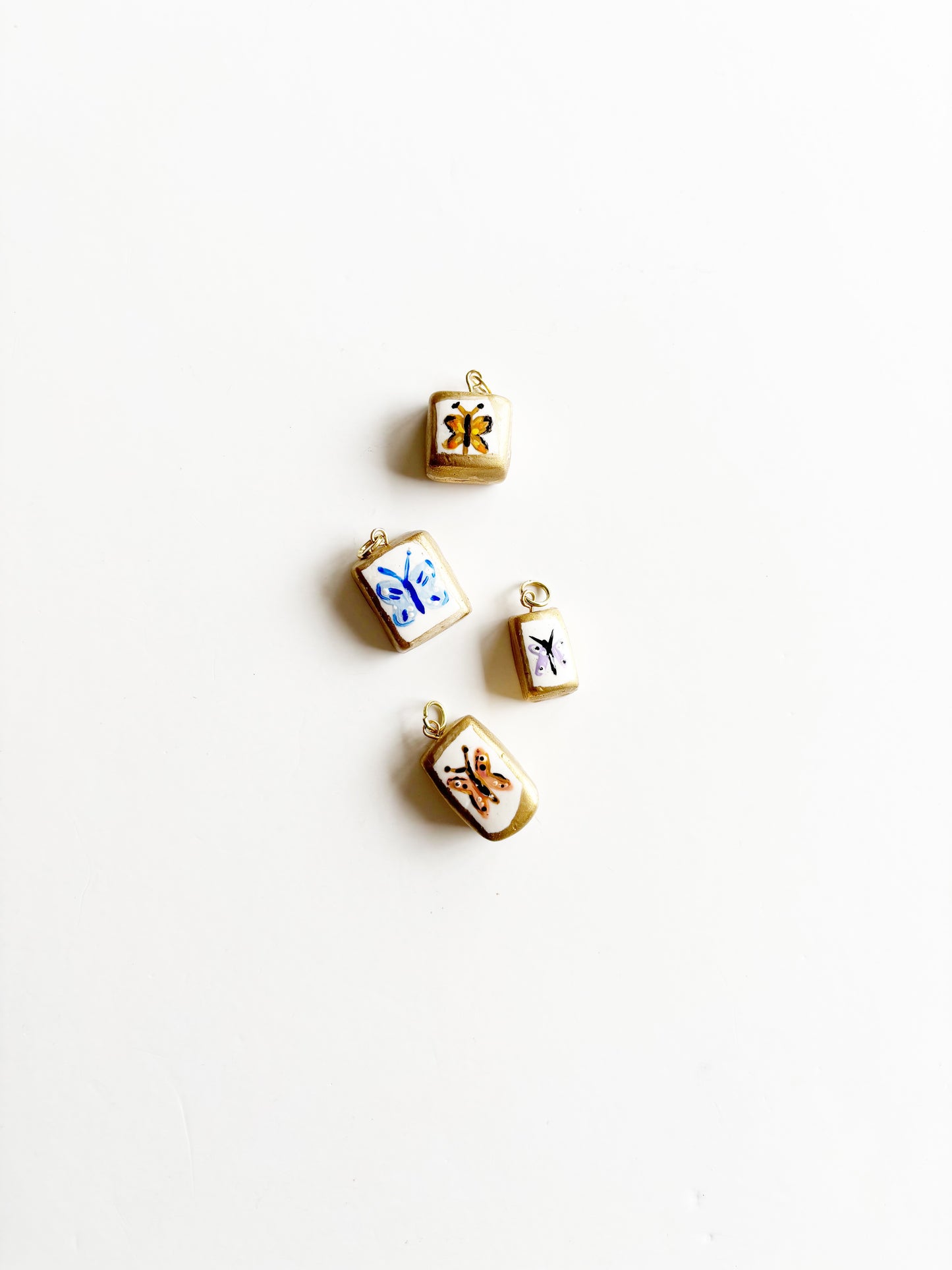 Hand Painted Heirloom Charm Necklace |monarch|