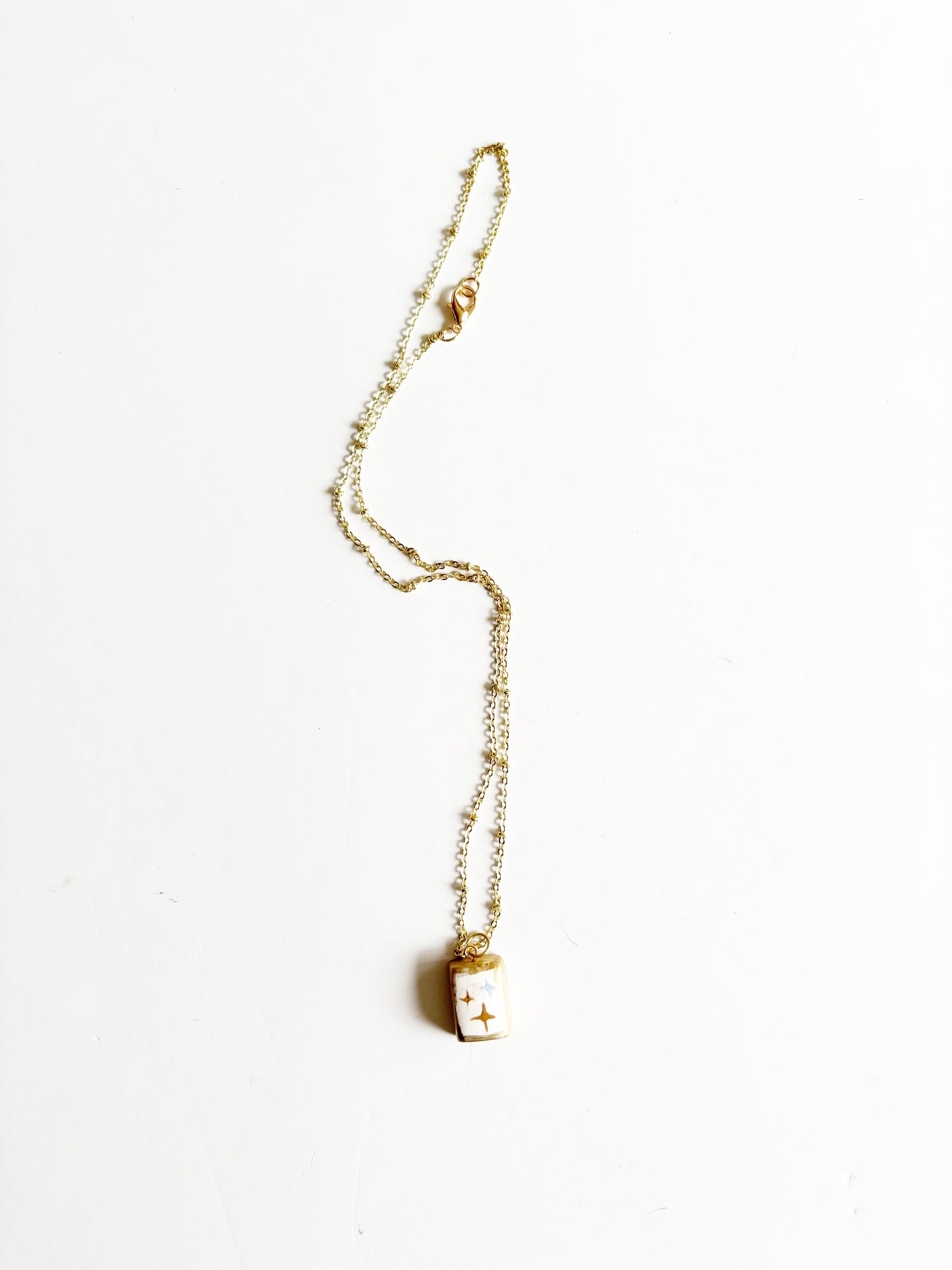 Hand Painted Heirloom Charm Necklace |starlight|