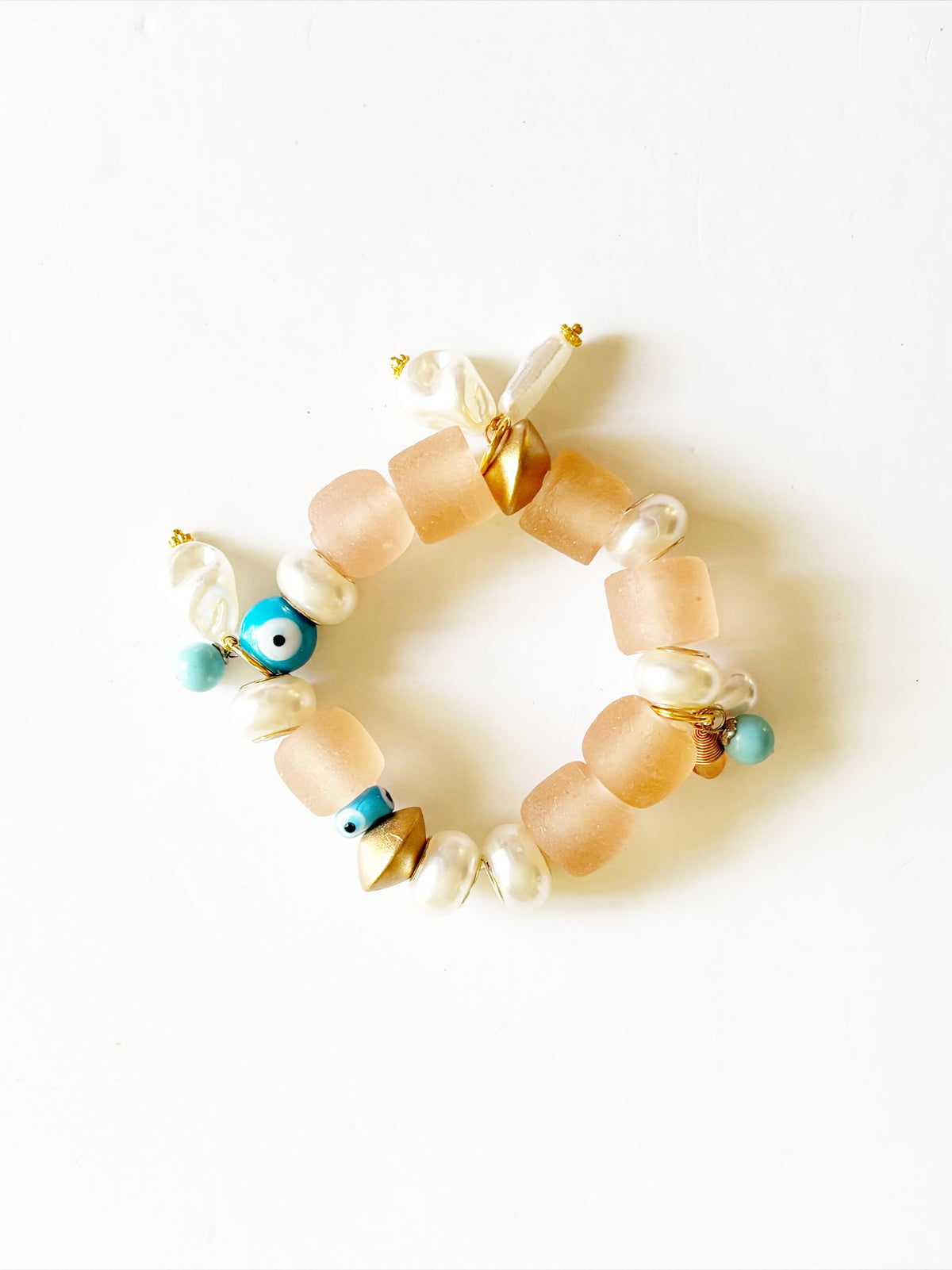OOAK HANDMADE AFRICAN GLASS STRETCH BRACELET |CORIN|