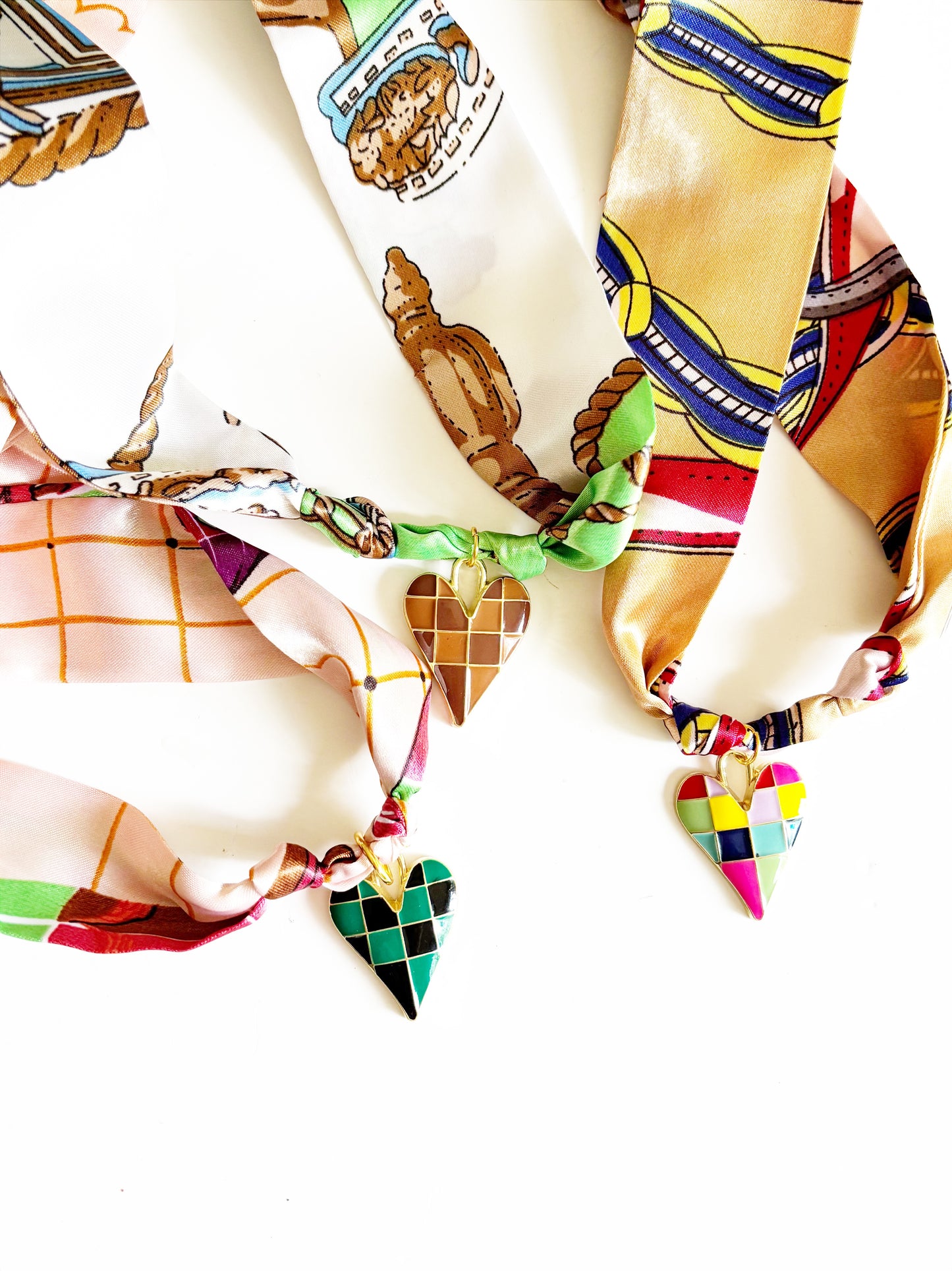 Medallion Silk Necklace |checkered love|