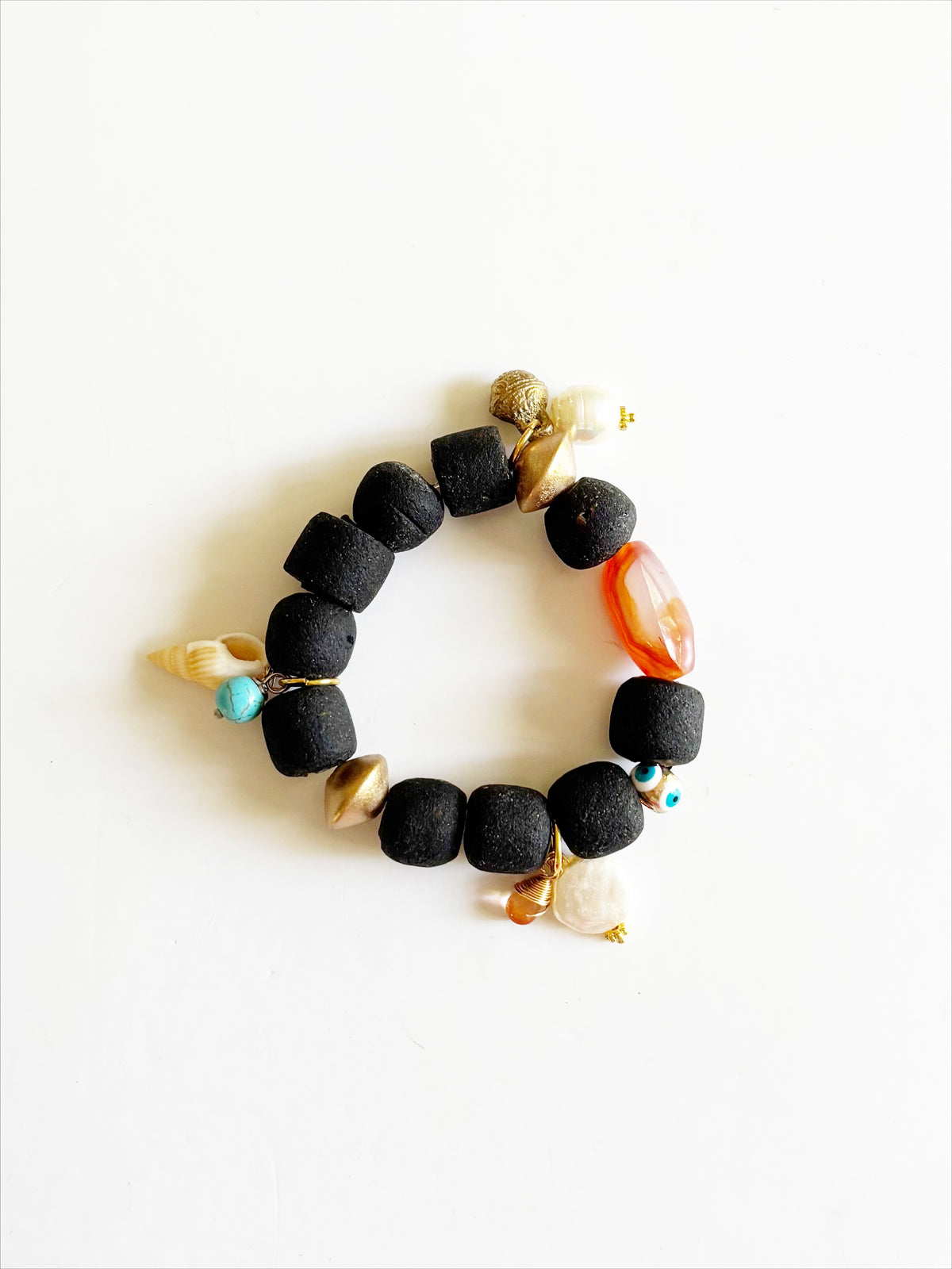 OOAK HANDMADE AFRICAN GLASS STRETCH BRACELET |CLEO|