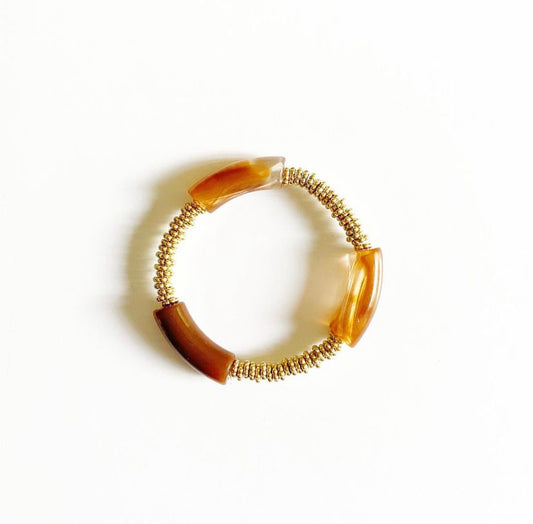 The STACKER Lucite Stretch Bracelet |tortoise|