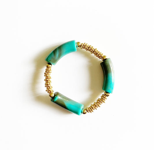 The STACKER Lucite Stretch Bracelet |turquoise|