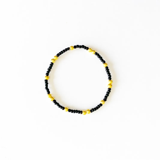 Dainty Stacker Stretch Bracelet |Black|