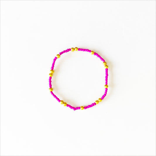 Dainty Stacker Stretch Bracelet |Fun Girl Pink|