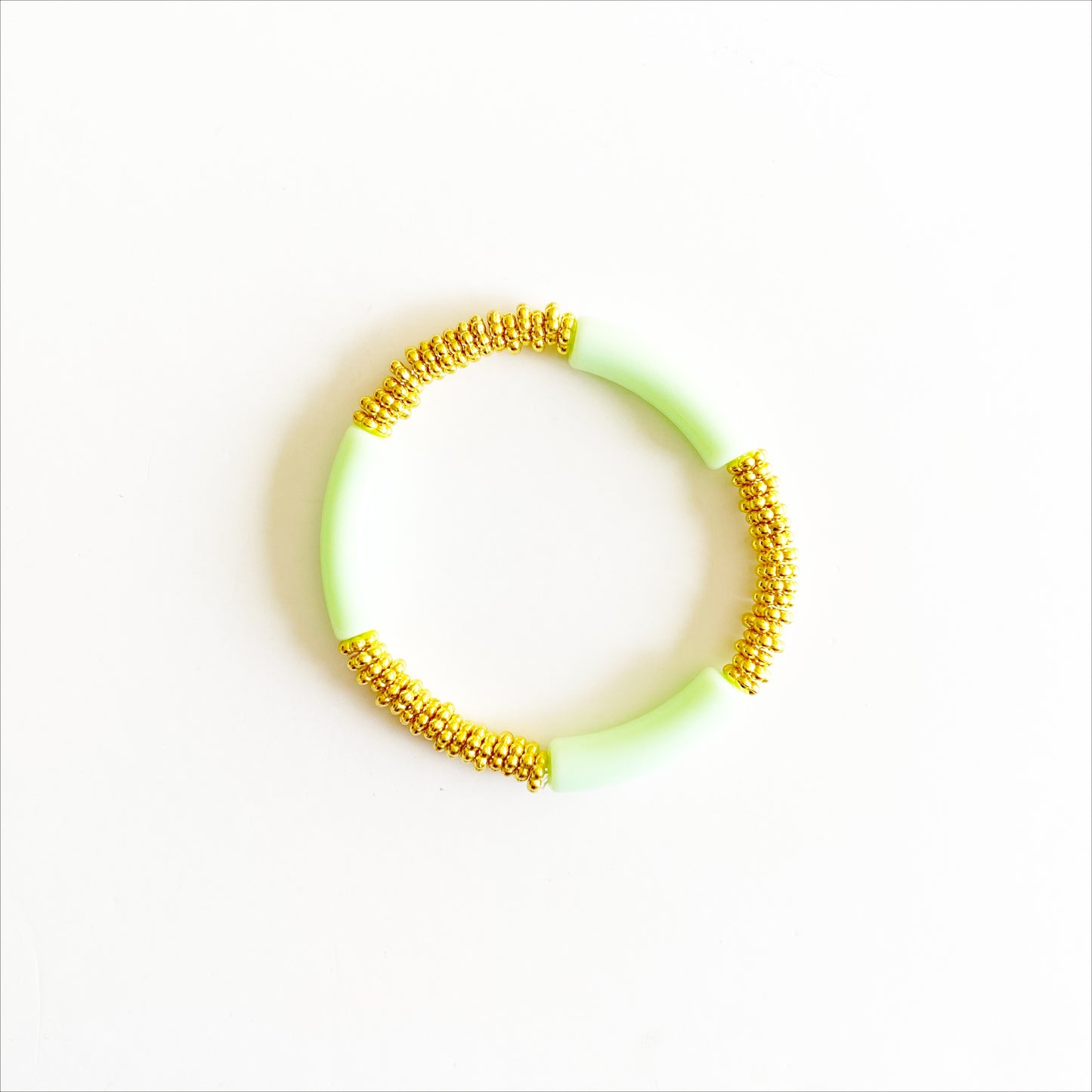 The SLIM STACKER Lucite Stretch Bracelet |Avocado|