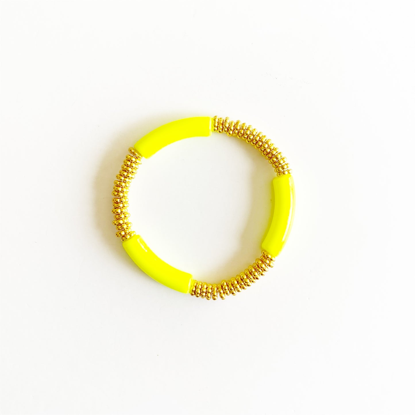 The SLIM STACKER Lucite Stretch Bracelet |Neon|