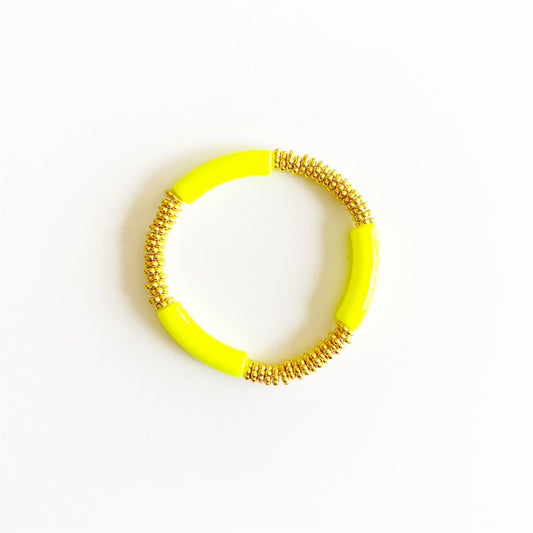 The SLIM STACKER Lucite Stretch Bracelet |Neon|