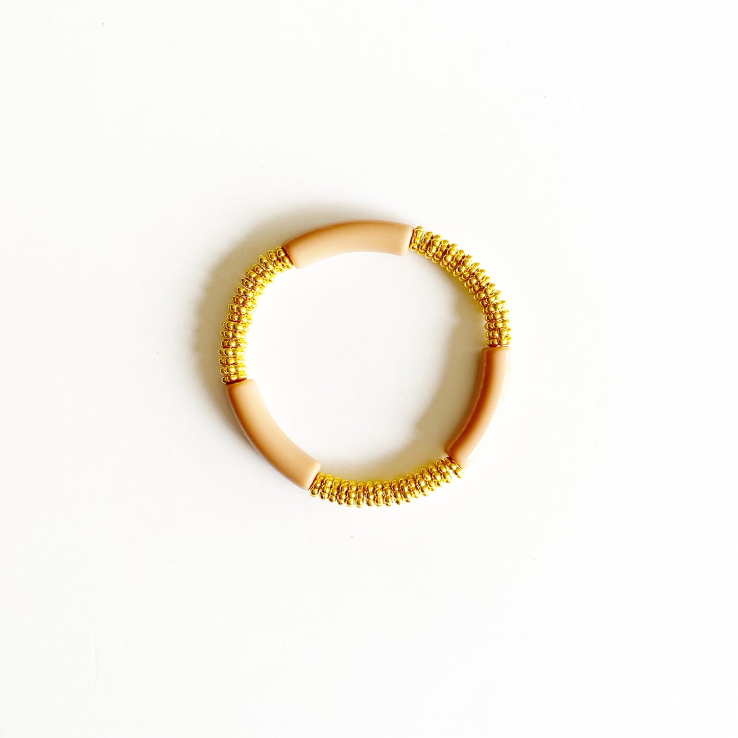 The SLIM STACKER Lucite Stretch Bracelet |rosy cheeks|