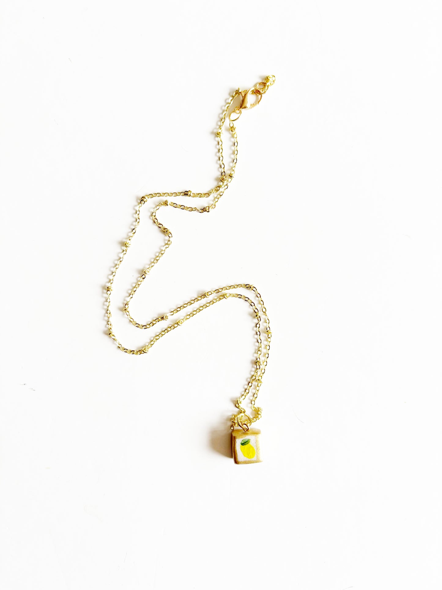 Hand Painted Heirloom Charm Necklace |make lemonade|